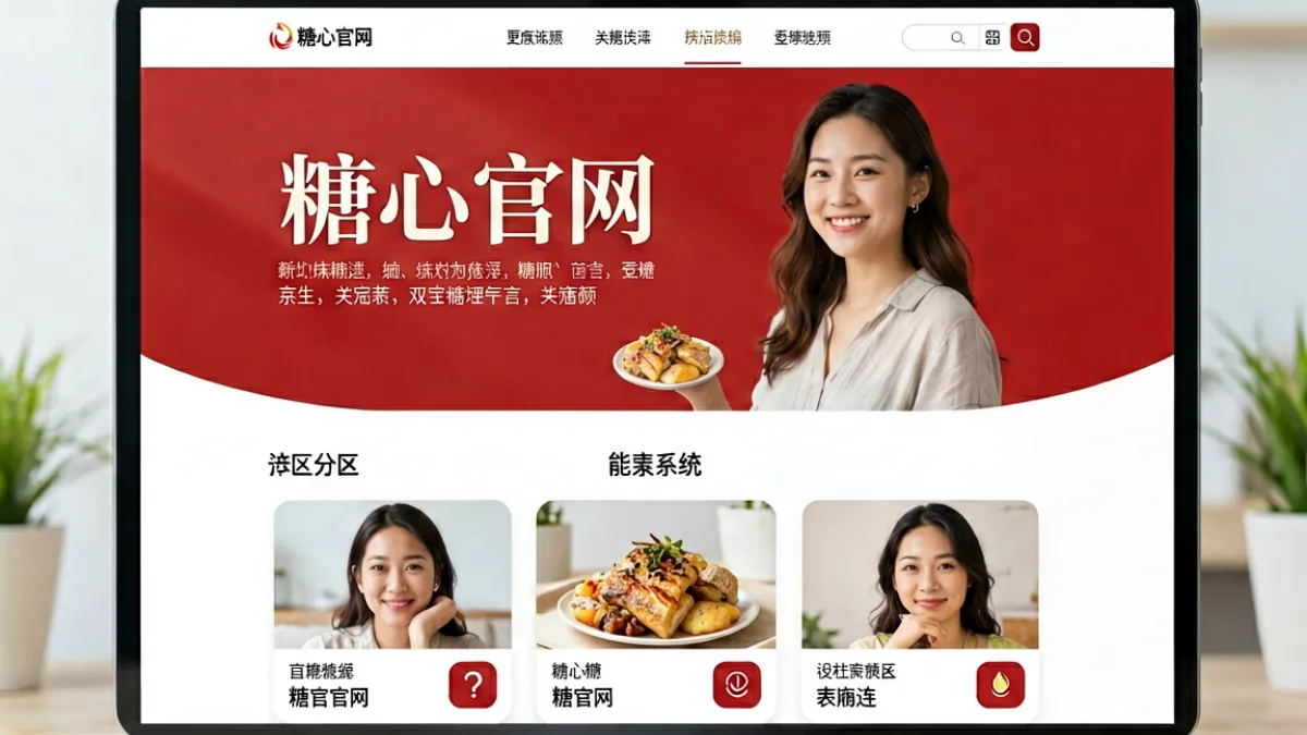 糖心官网品牌介绍页面截图，展示网站首页的导航结构与主要内容分区